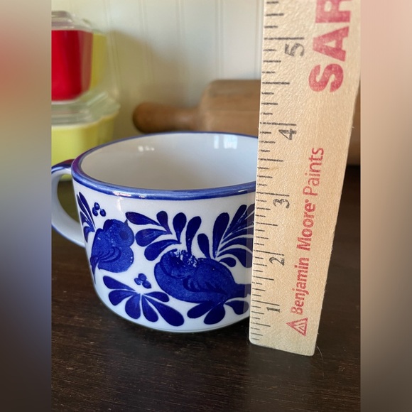 SOLD Vintage Heritage Japanese Blue Floral Bird Stoneware Coffee Mug❤️ - Picture 4 of 5